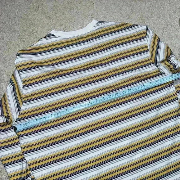 🔥Betweenand Striped Long Sleeve Shirt Medium Yellow Black White Splatter Design - Picture 8 of 8